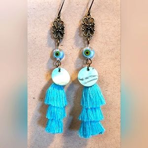 Light Blue Evil Eye  Earrings